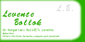 levente bollok business card